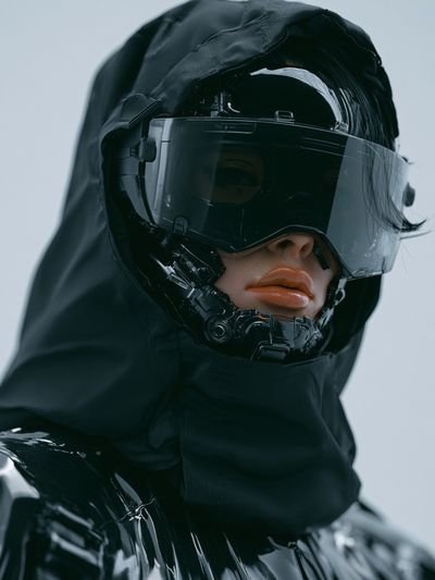 Cyberpunk Hooded Portrait Poster. poster