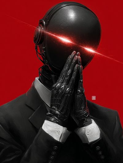 Cybernetic Figure — Digital Art Print. poster print