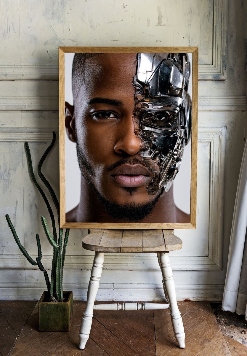 Cyborg Portrait Photography Poster. — room view 1