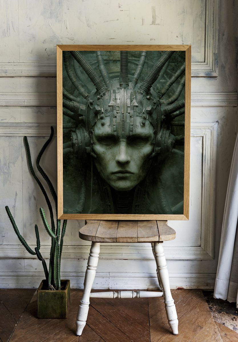 Cybernetic Face — Sci-Fi Print room preview