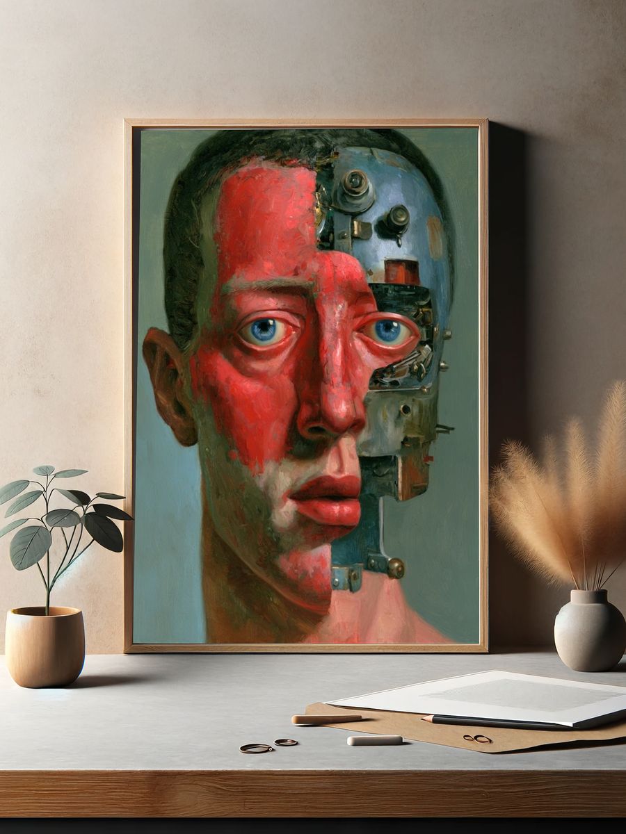 Cyborg Portrait — Surrealism Print. — room view 2