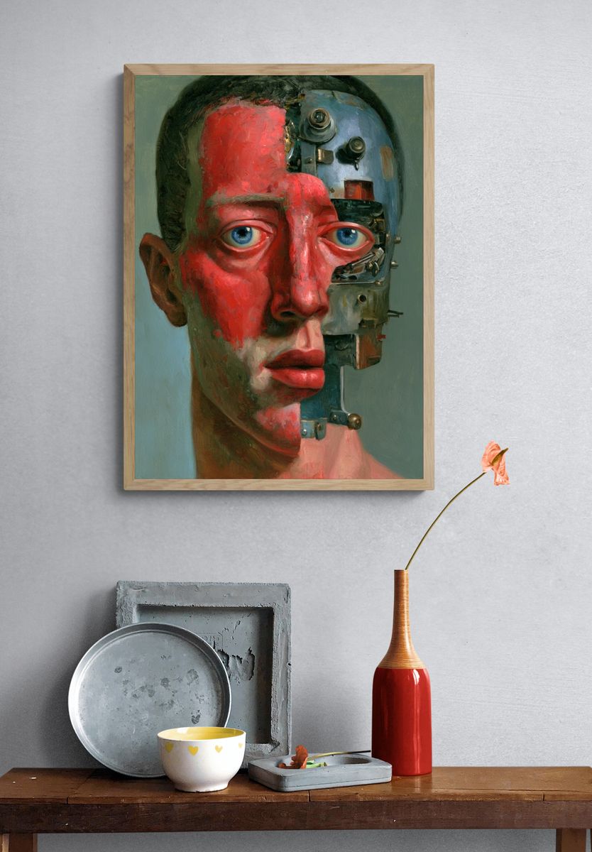 Cyborg Portrait — Surrealism Print. — room view 3