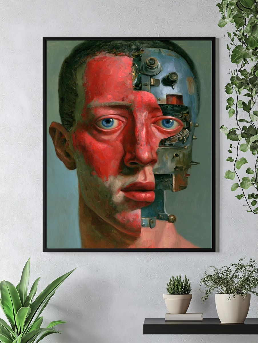 Cyborg Portrait — Surrealism Print. — room view 4