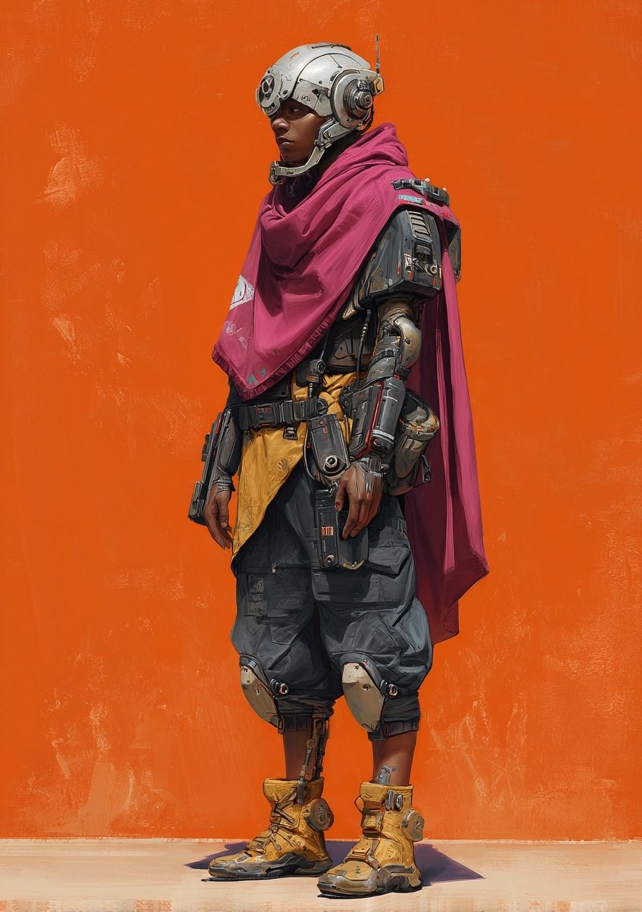 Futuristic Cyberpunk Character Poster. poster — illustration art