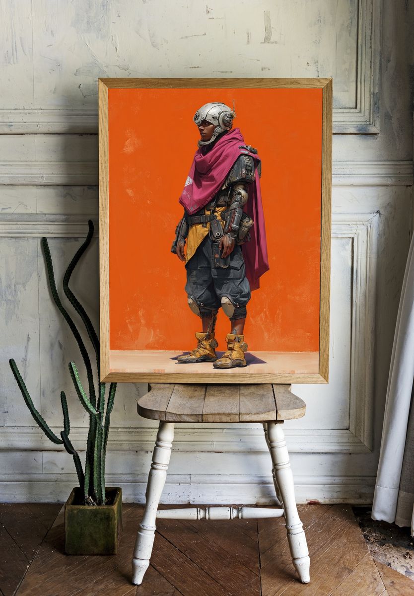 Futuristic Cyberpunk Character Poster. — room view 1