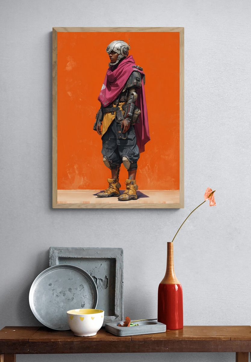 Futuristic Cyberpunk Character Poster. — room view 3