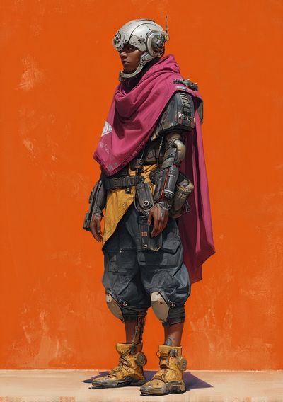 Futuristic Cyberpunk Character Poster.