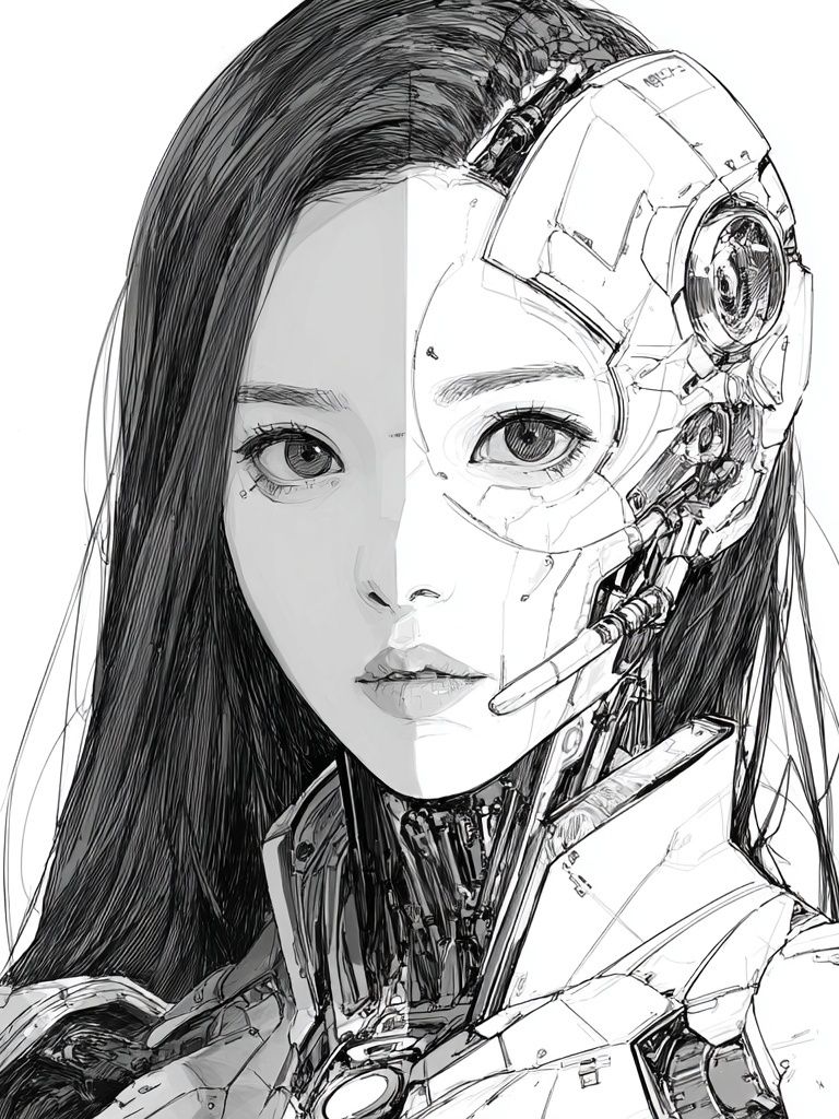 Cybernetic Woman — Digital Art Print. poster detail