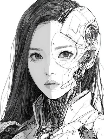 Cybernetic Woman — Digital Art Print. poster