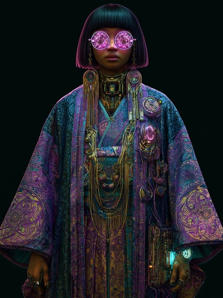 Cyberpunk Portrait Illustration Poster. poster detail