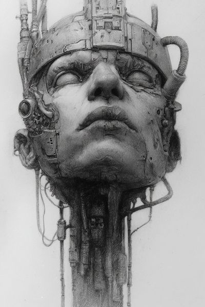 Cybernetic Head — Fine Art Print. poster