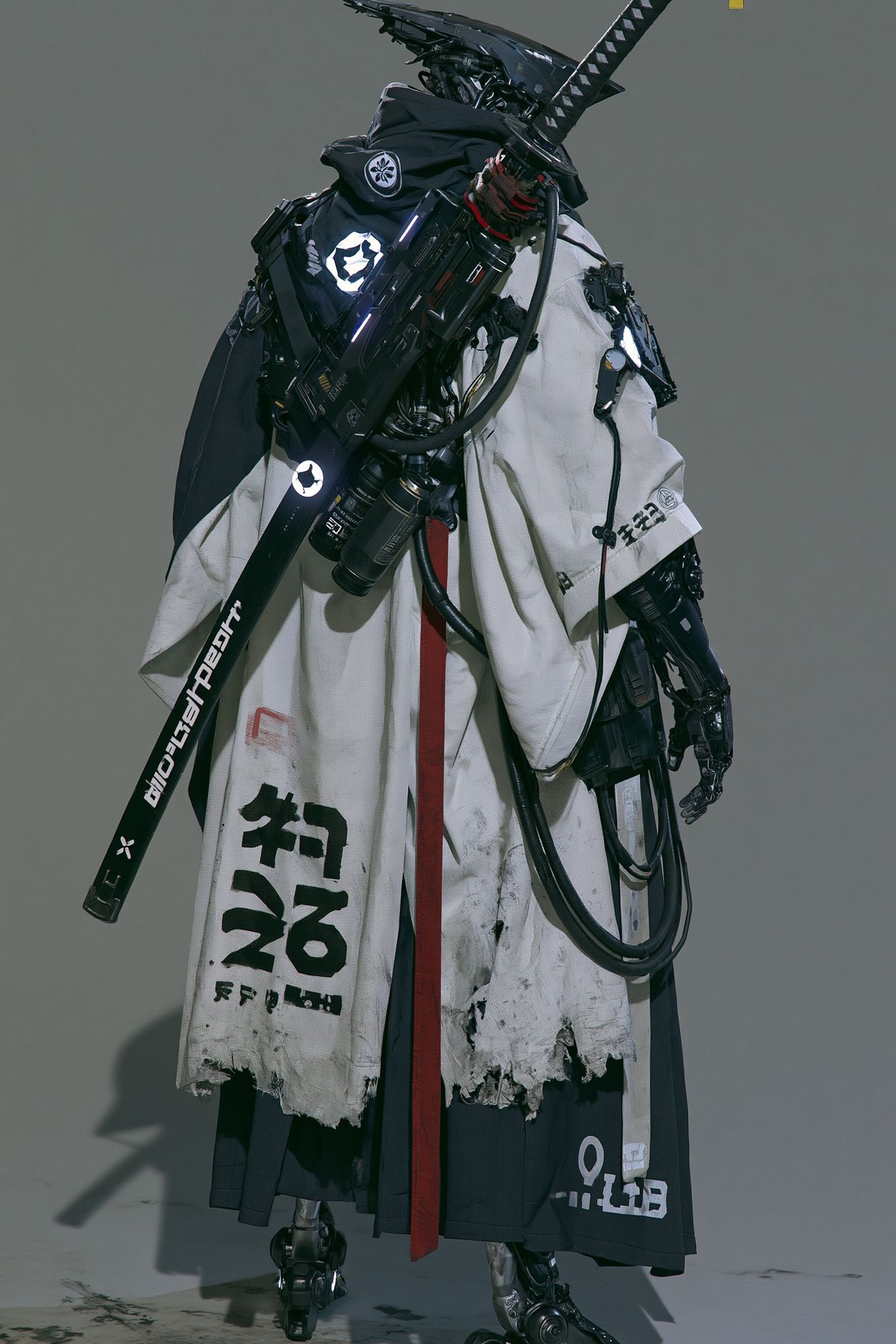 Cyber Samurai Portrait Print. poster — illustration art