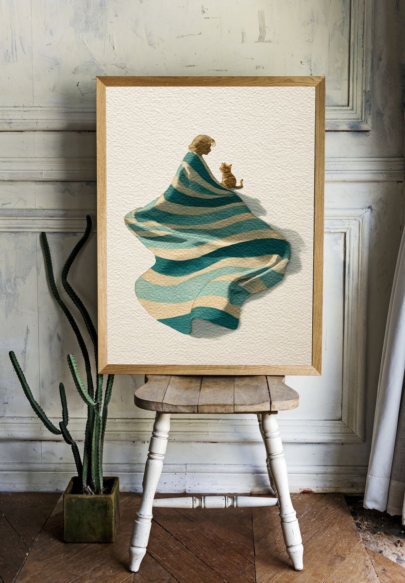 Cozy Moments — Watercolor Print. room preview