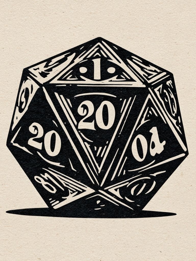 D20 Dice Illustration Poster. poster — illustration art