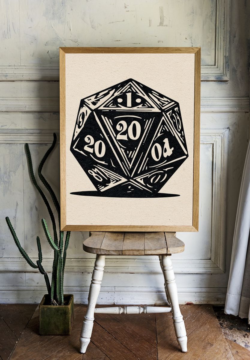 D20 Dice Illustration Poster room preview