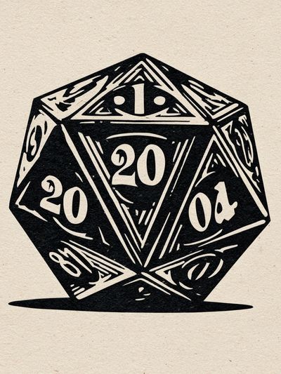 D20 Dice Illustration Poster. poster