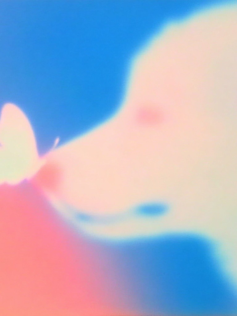 Dog and Butterfly — Abstract Print. poster — illustration art