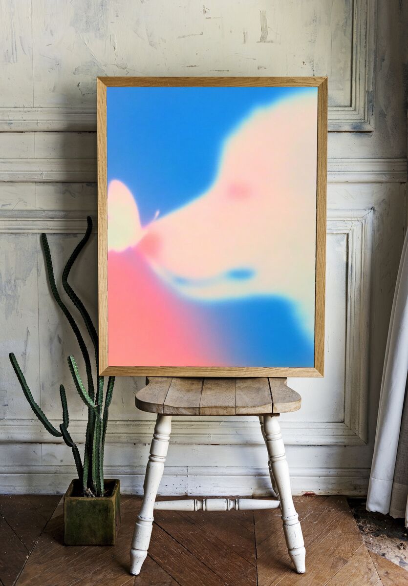 Dog and Butterfly — Abstract Print room preview