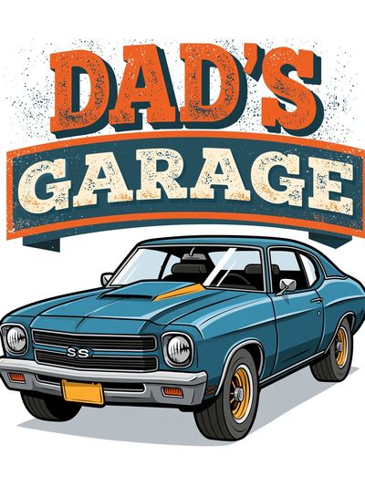 Dad's Garage Classic Car Poster. poster print