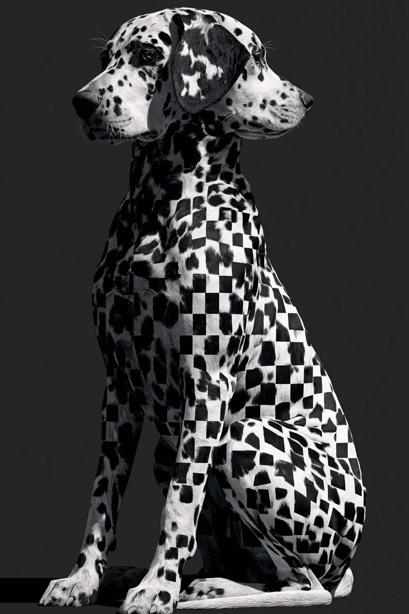 Dalmatian Checkerboard Photography Poster. poster — animals art