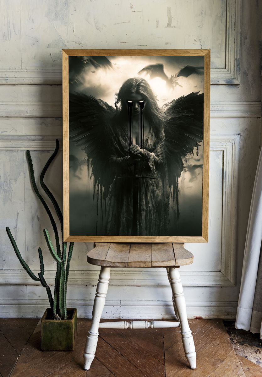 Dark Angel Surrealism Poster. — room view 1