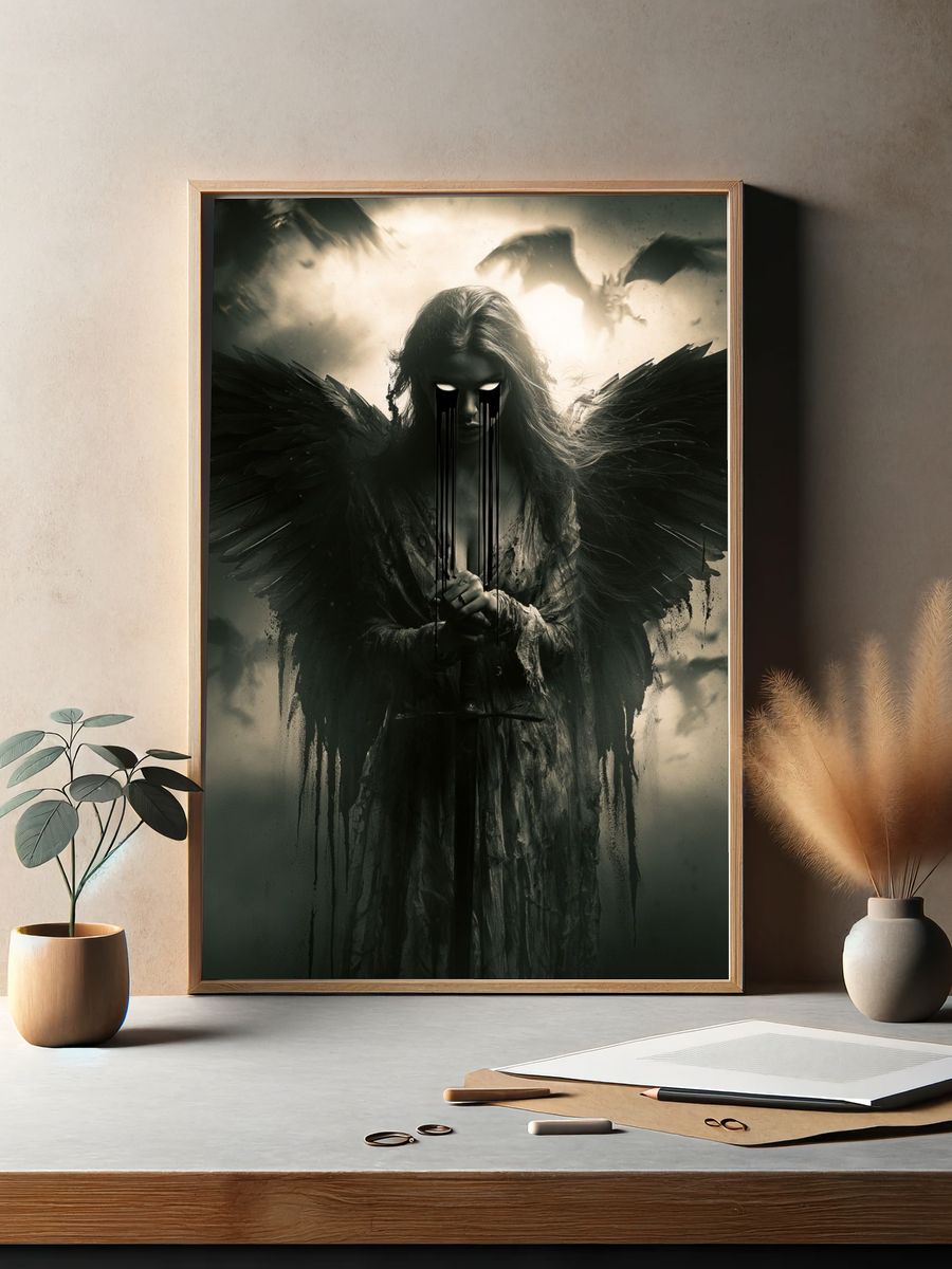 Dark Angel Surrealism Poster. — room view 2