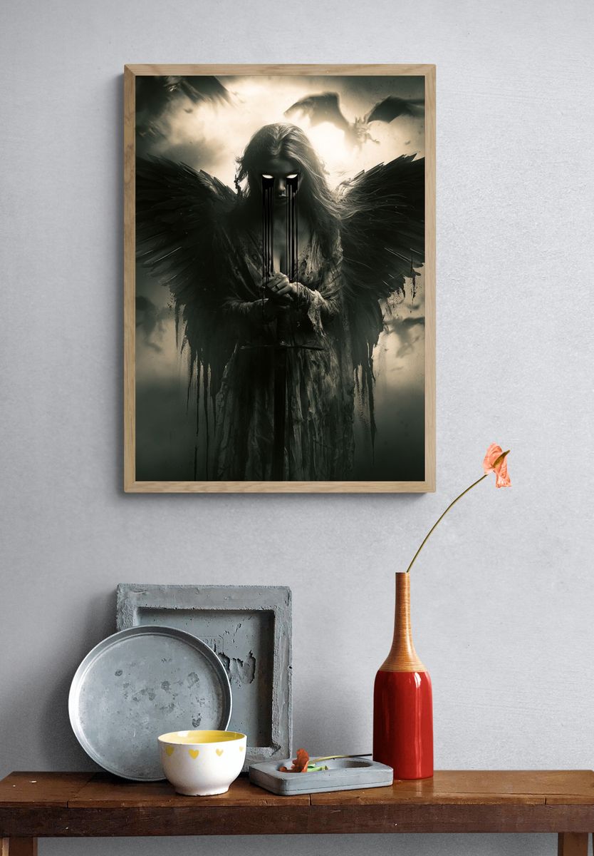 Dark Angel Surrealism Poster. — room view 3