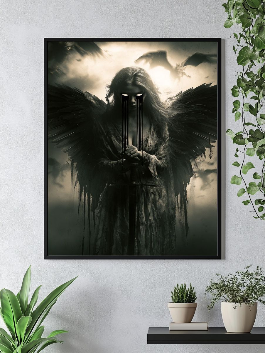 Dark Angel Surrealism Poster. — room view 4