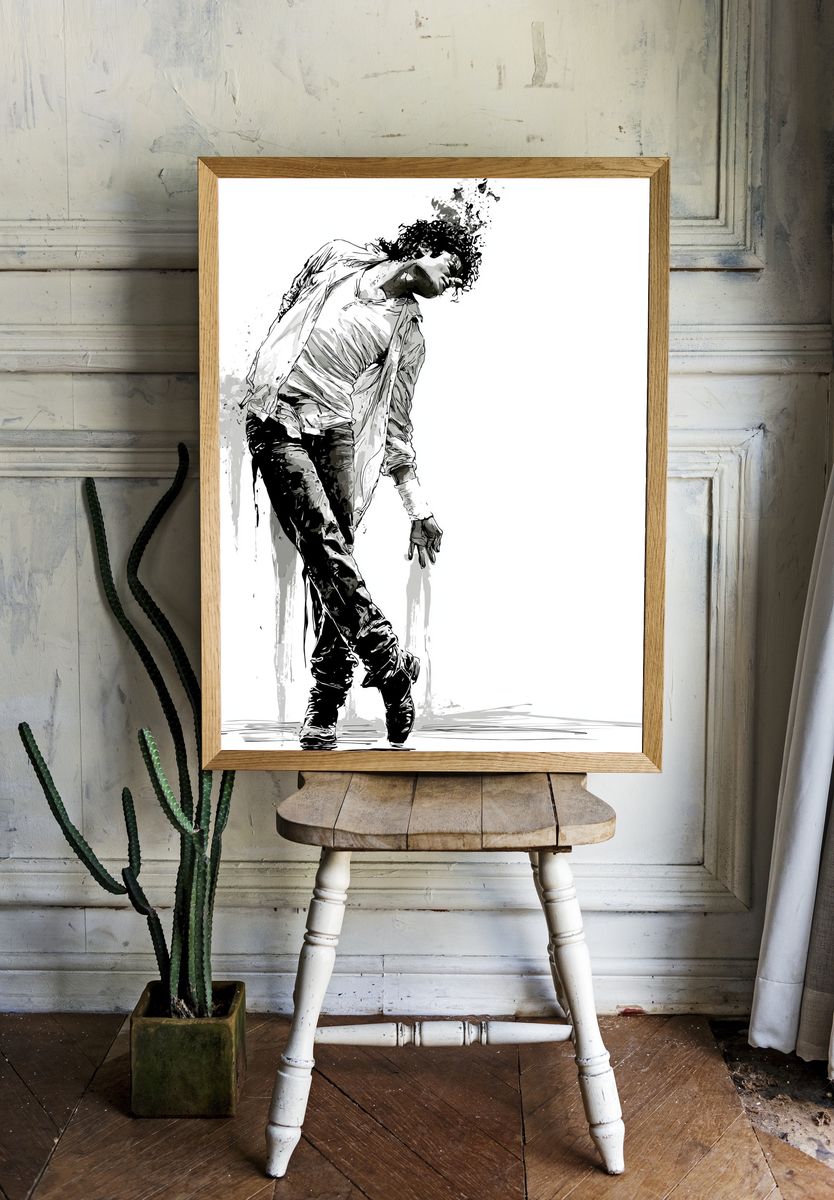 Dancing Figure Ink Poster. — room view 1