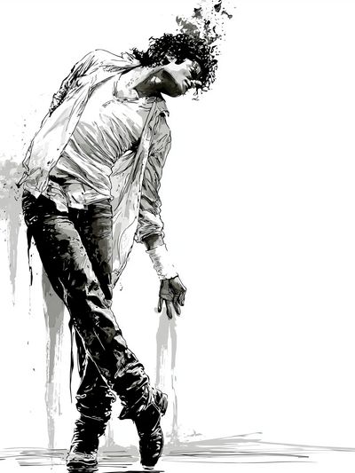 Dancing Figure Ink Poster.