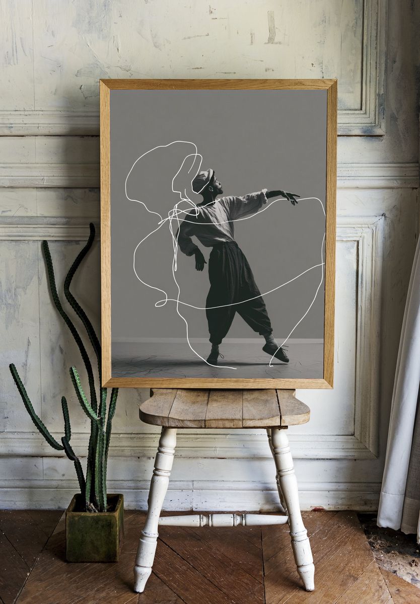 Contemporary Dancer Line Art Poster. room preview