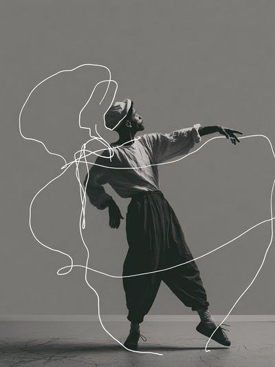 Contemporary Dancer Line Art Poster.