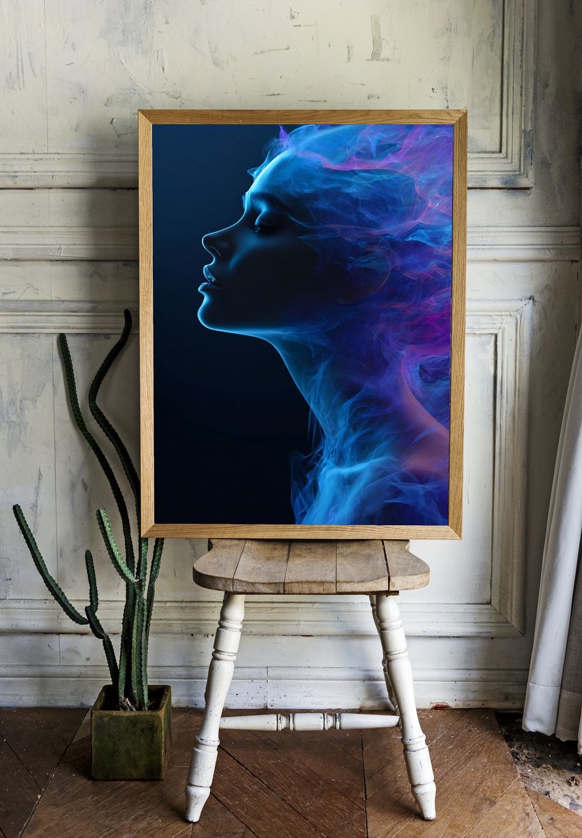 Ethereal Woman — Digital Art Print room preview