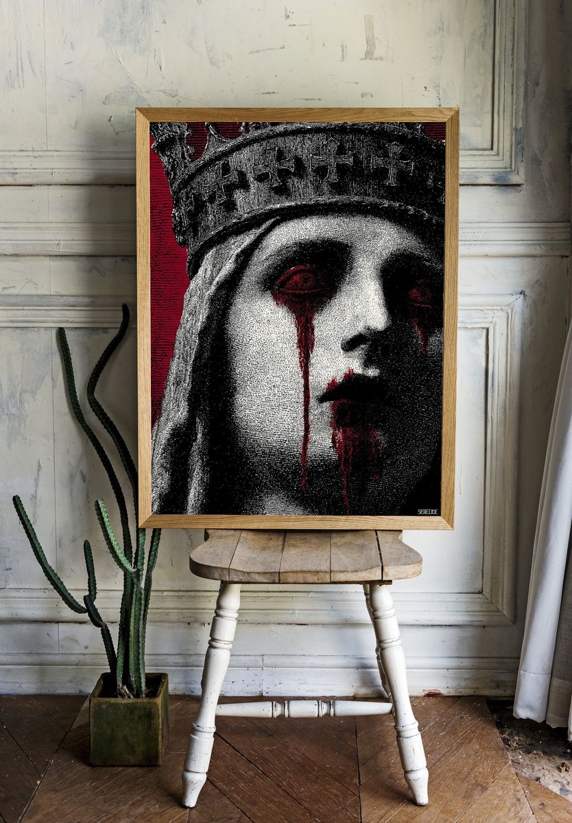 Crowned Queen — Dark Art Print room preview