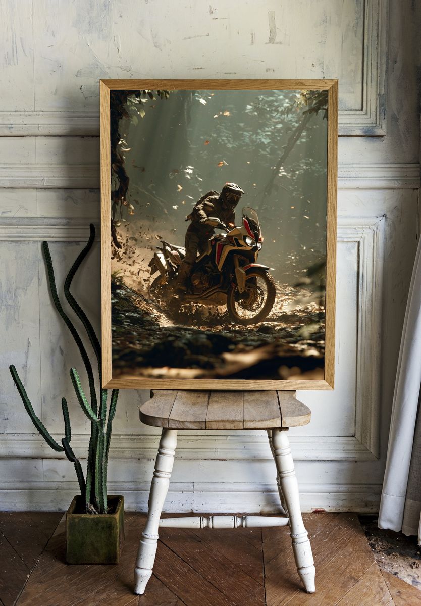 Adventure Dirt Bike Forest Poster. — room view 1