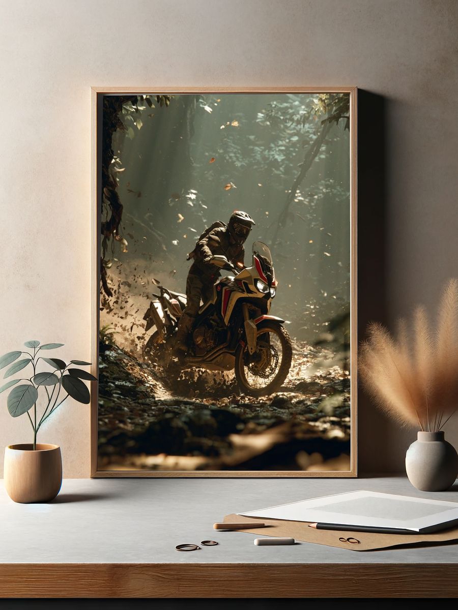 Adventure Dirt Bike Forest Poster. — room view 2