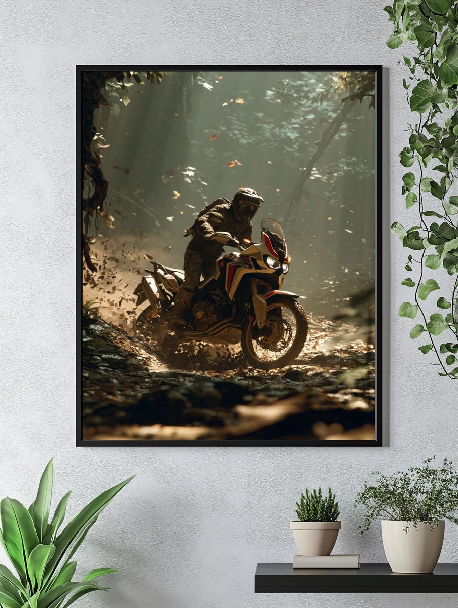 Adventure Dirt Bike Forest Poster. — room view 4