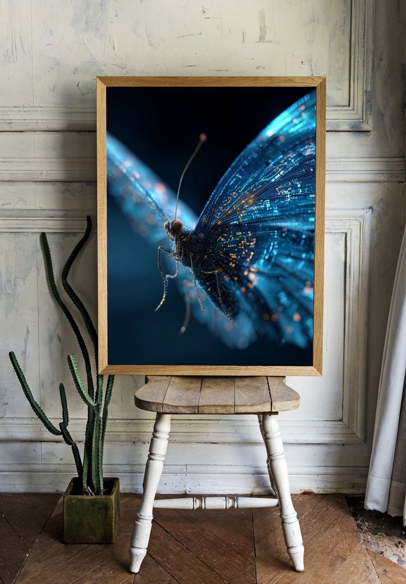 Digital Butterfly — Abstract Print room preview