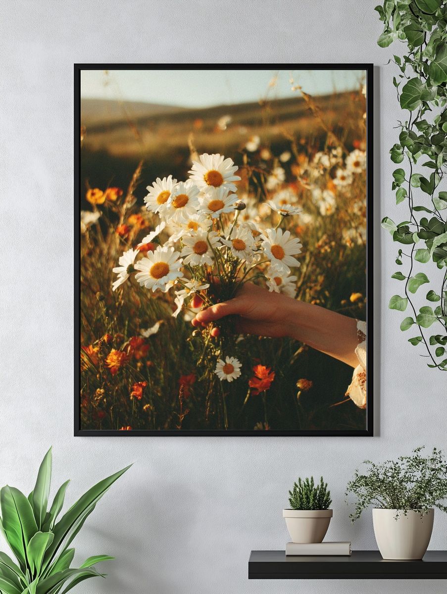 Daisy Bouquet — Nature Print. — room view 4