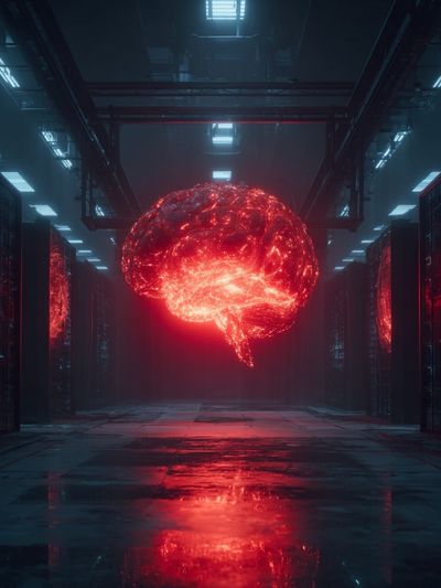 Neon Brain — Digital Art Print. poster