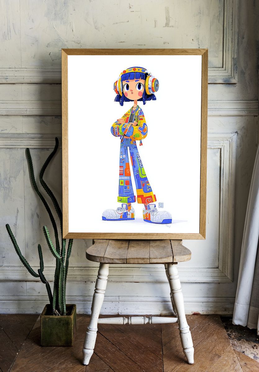Stylish Character — Digital Art Print. — room view 1