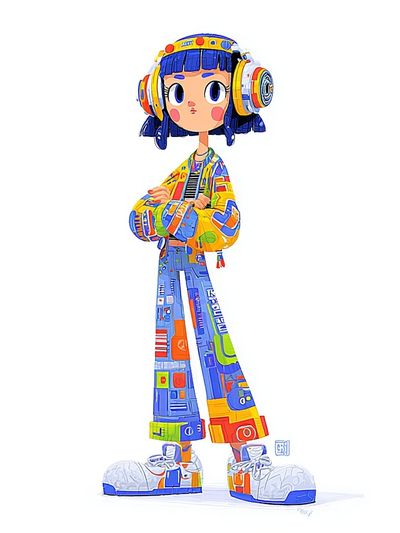 Stylish Character — Digital Art Print. poster print