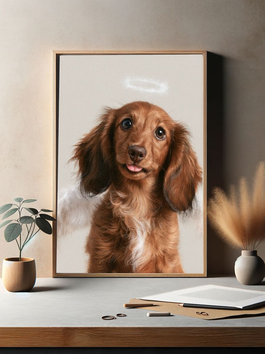 Dachshund Portrait Photography Poster. — room view 2