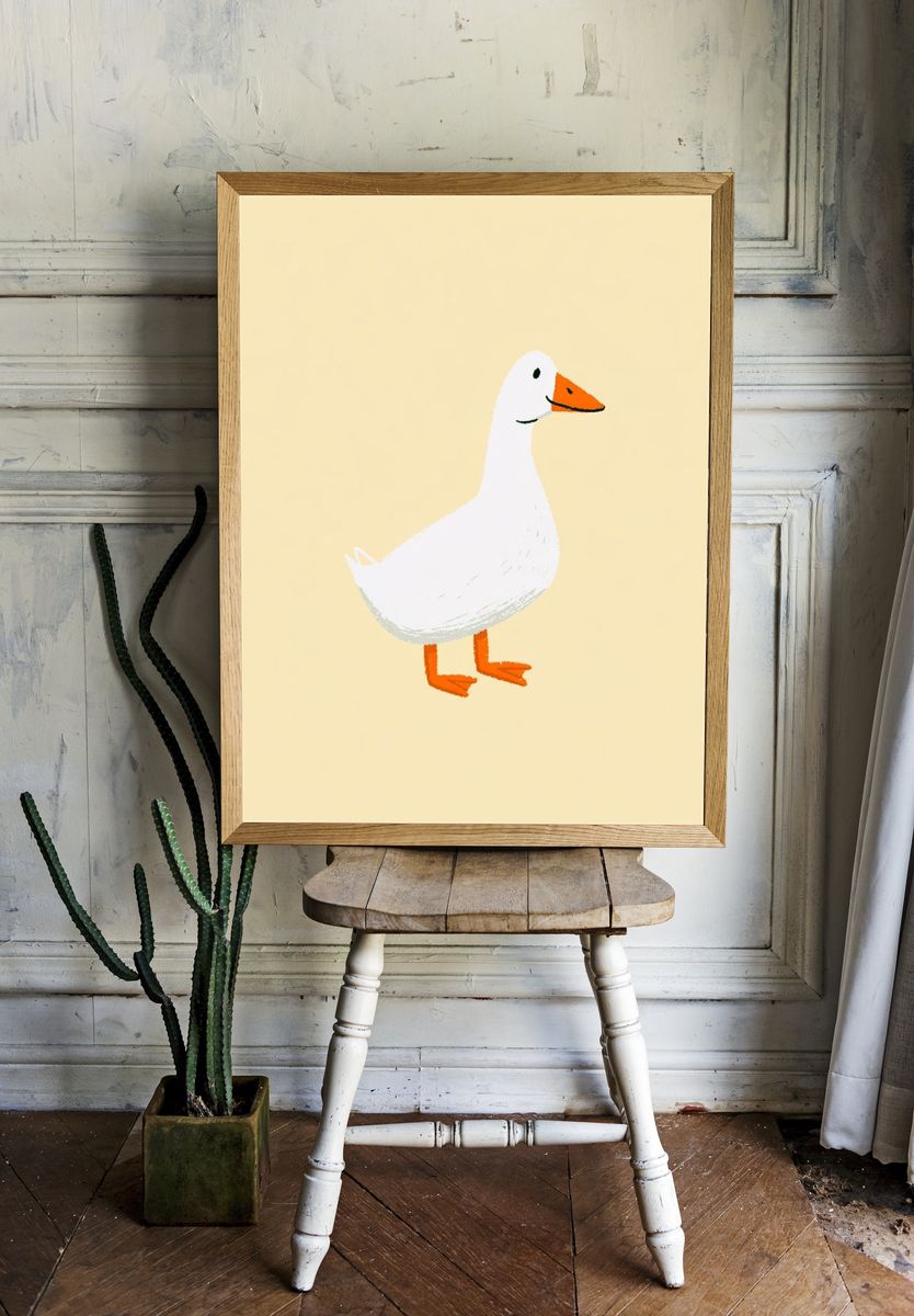 Duckling Illustration Poster. — room view 1
