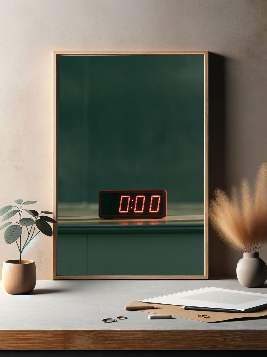 Digital Alarm Clock Photography Poster. — room view 2