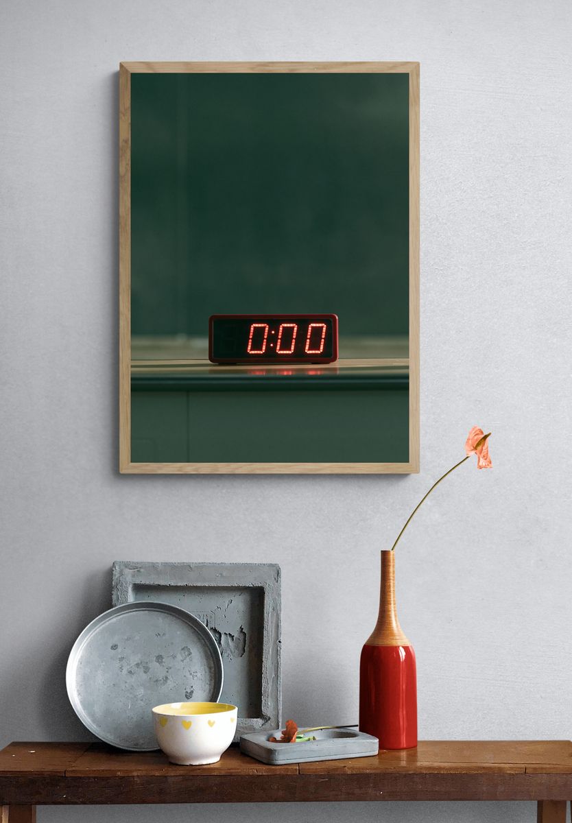 Digital Alarm Clock Photography Poster. — room view 3