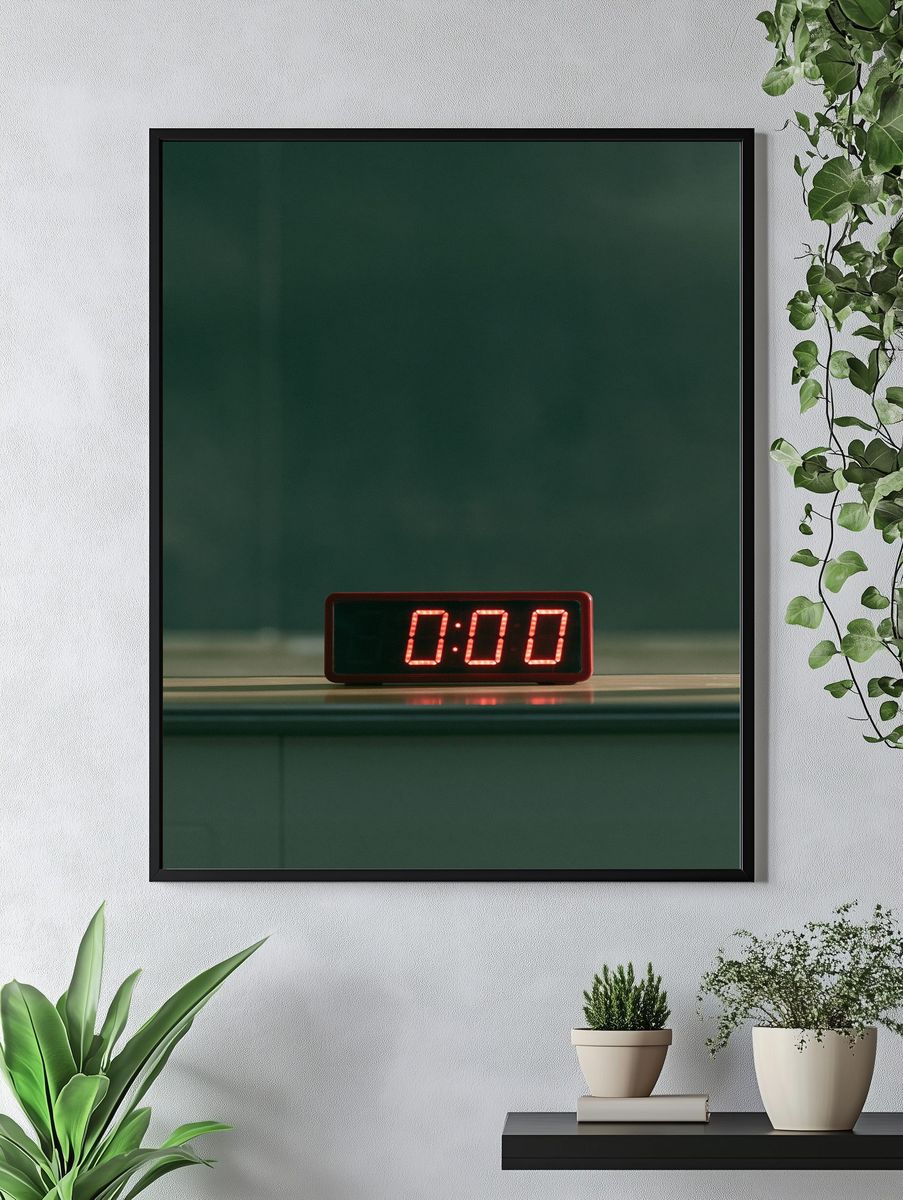 Digital Alarm Clock Photography Poster. — room view 4