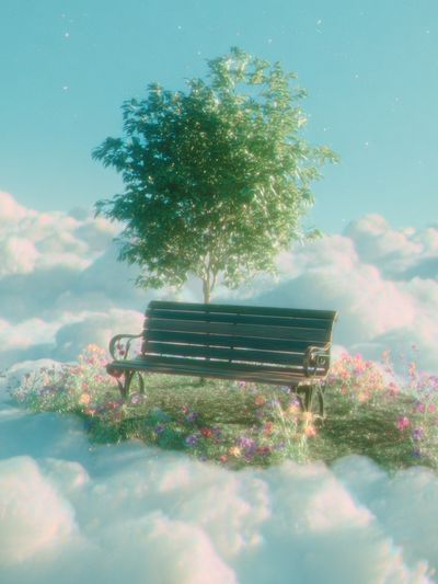 Dreamy Cloud Bench — Fine Art Print. poster print