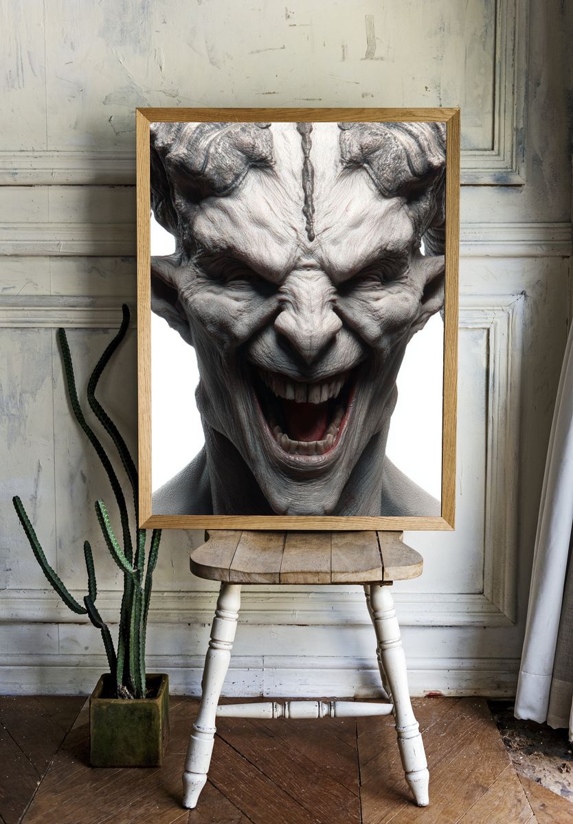 Demonic Creature Portrait Poster. room preview