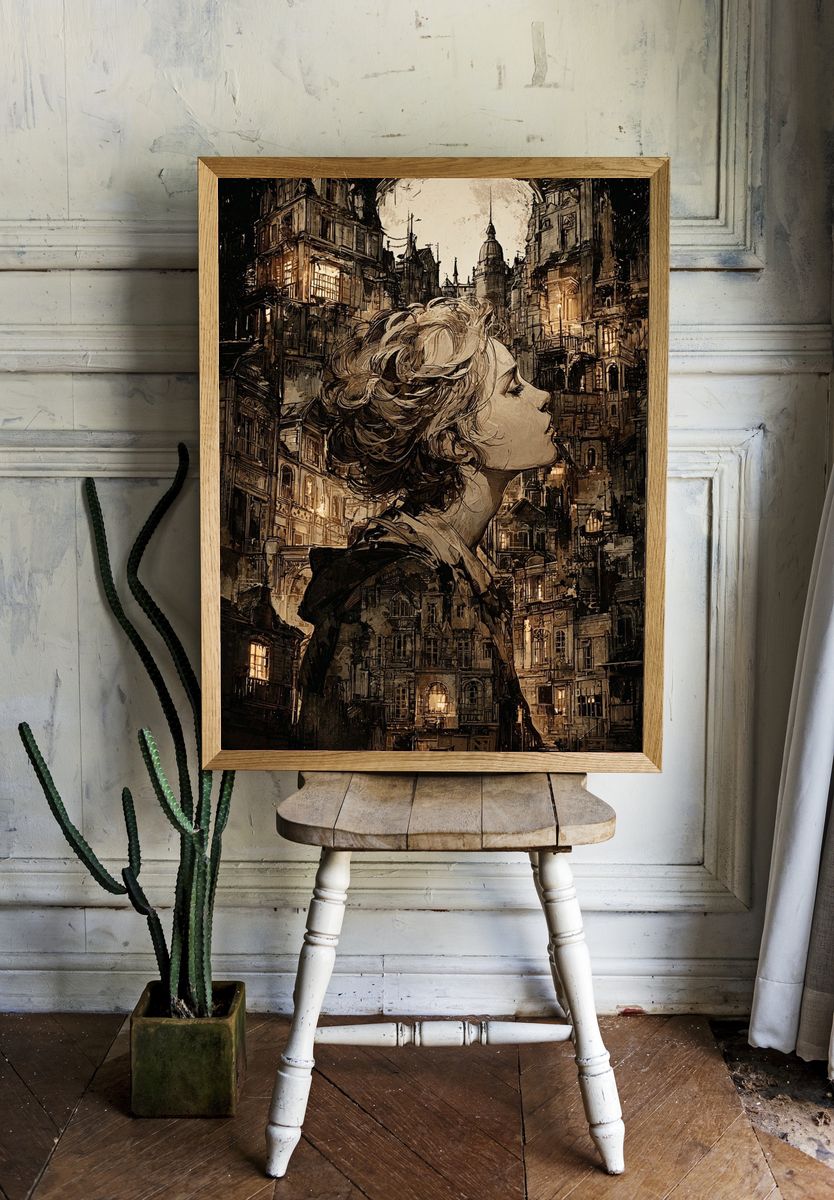 Dreamy Cityscape — Fine Art Print room preview